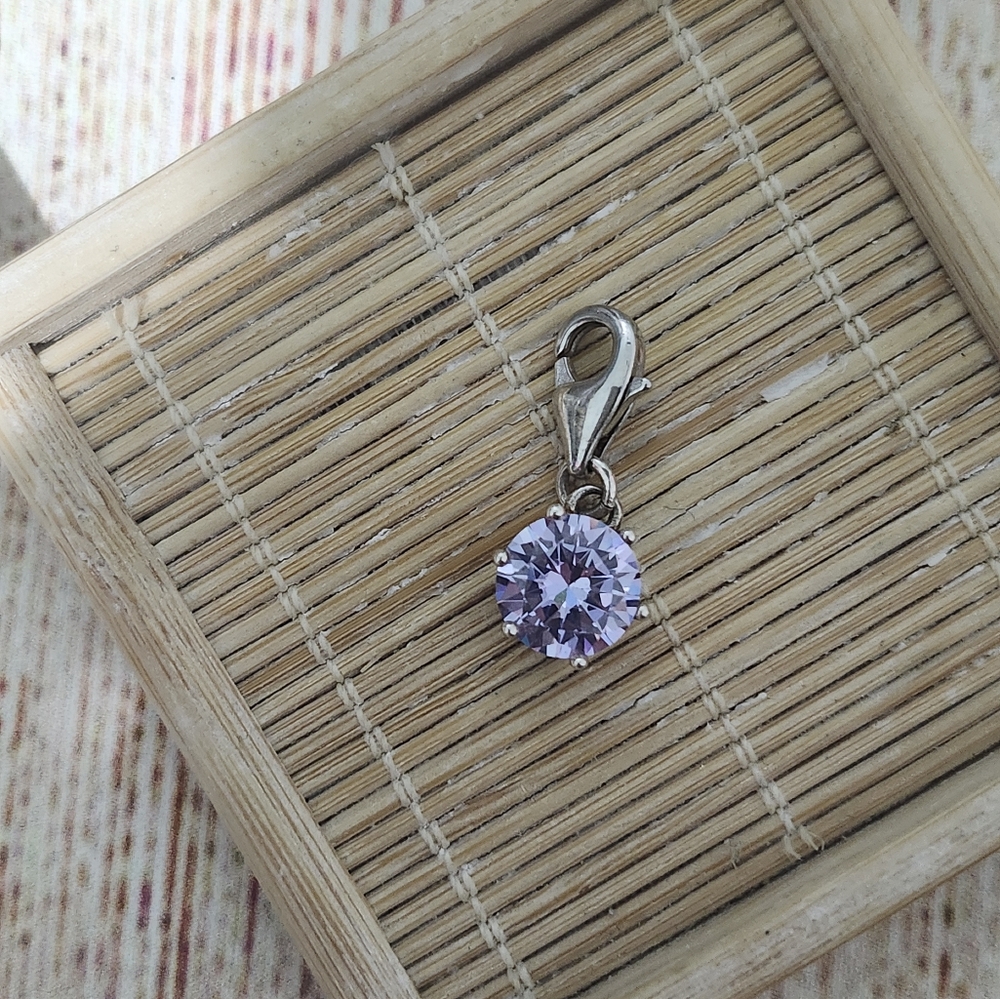 Silver June Birthstone Charm